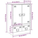 vidaXL Buffet haut blanc 67x39x95 cm acier
