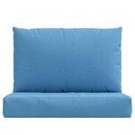 vidaXL Coussins de palette lot de 2 bleu mélangé tissu