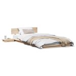 vidaXL Cadre de Lit au Sol avec Tables de Chevet 80x200cm en Bois Massif