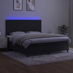 vidaXL Sommier à lattes de lit et matelas LED Noir 180x200 cm Velours