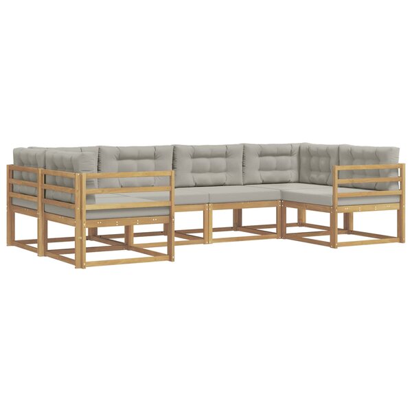 vidaXL Ensemble de canapés d'extérieur 6 pc Blanc et gris clair