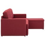 vidaXL Canapé-lit modulaire 3 places Rouge bordeaux Tissu