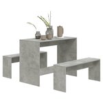 vidaXL Ensemble à manger 3 Pièces Gris béton Bois d'ingénierie