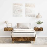 vidaXL Cadre de lit sans matelas chêne fumé 75x190cm bois d'ingénierie