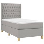 vidaXL Sommier à lattes de lit et matelas Gris clair 90x190 cm Tissu