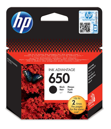 Hp hp 650 ink cartridge black 360p blister hp 650 cartouche encre noir capacite standard 360 pages 1-pack blister multi tag