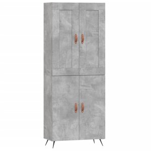 vidaXL Buffet haut Gris béton 69 5x34x180 cm Bois d'ingénierie