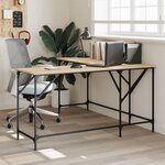 vidaXL Bureau chêne sonoma 149x149x75 cm bois d'ingénierie