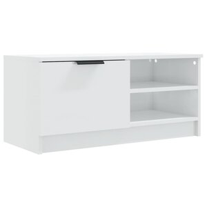 vidaXL Meuble TV Blanc brillant 80x35x36 5 cm Bois d'ingénierie