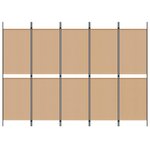 vidaXL Paravent 5 Panels Beige 250 x 180 cm Tissu