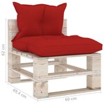 vidaXL Canapé de milieu palette de jardin avec coussins Bois de pin