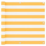vidaXL Écran de balcon Blanc et jaune 90x400 cm Tissu Oxford