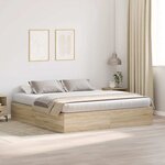 vidaXL Lit de rangement en chêne Sonoma 180x200 cm