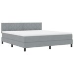 vidaXL Lit boxspring avec matelas Gris clair 180 x 200 cm tissu
