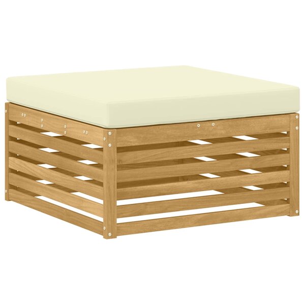 vidaXL Pouf d'Extérieur Bois d'Acacia Massif Blanc