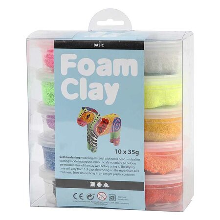 Set 10 pâtes à modeler Foam Clay - Couleurs basiques 35 g