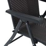 vidaXL Chaises pliables de jardin lot de 4 café noir résine tressée