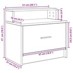 vidaXL Table de chevet avec tiroir chêne marron 51x31x47 cm