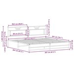 vidaXL Cadre de lit en métal sans matelas chêne sonoma 200x200 cm