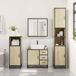 vidaXL Ensemble de meubles de salle de bain 3 Pièces chêne sonoma