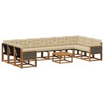 vidaXL Ensemble de canapés d'extérieur 11 Pièces Naturel et Beige