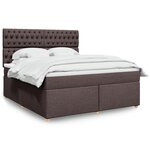 vidaXL Sommier à lattes de lit avec matelas Marron foncé 180x200 cm