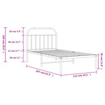 vidaXL Cadre de lit métal sans matelas avec tête de lit noir 107x203cm