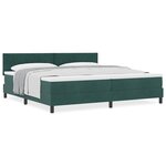 vidaXL Lit à ressorts avec matelas Vert foncé 200 x 200 cm tissu
