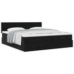 VidaXL Cadre de lit ottoman avec matelas noir 180x200cm velours