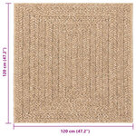 vidaXL Tapis ZIZUR 120x120 cm aspect de jute intérieur et extérieur