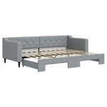 vidaXL Lit de jour avec lit gigogne gris clair 80x200 cm tissu
