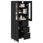 vidaXL Haut Armoire 2 Pièces Chêne noir Bois Aggloméré et Verre