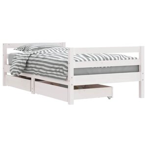 vidaXL Cadre de lit pour enfant tiroirs blanc 80x160cm bois pin massif