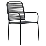 vidaXL Chaises de jardin 2 Pièces Corde en coton et acier Noir