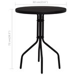 vidaXL Ensemble de bistro 3 Pièces Rotin PVC Noir