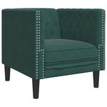 vidaXL Ensemble de canapé Chesterfield et traversins 3 Pièces vert foncé