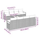 vidaXL Canapé de jardin en 9 morceaux avec des coussins noirs en poly rotin