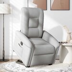 vidaXL Fauteuil inclinable électrique gris nuage tissu