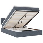 vidaXL Cadre de lit ottoman avec matelas gris foncé 140x200 cm velours