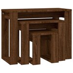 vidaXL Tables gigognes 3 Pièces Chêne marron Bois d'ingénierie