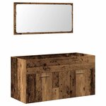 vidaXL Armoire de salle de bain et miroir vieux bois bois d'ingénierie