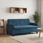 vidaXL Canapé-Lit Bleu Tissu