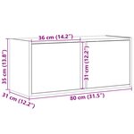 vidaXL Meuble TV mural avec lumières LED chêne fumé 80x31x35 cm