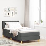 vidaXL Lit à ressorts avec matelas gris foncé  80 x 200 cm  en tissu