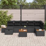 vidaXL Ensemble de canapé de jardin 8 Pièces Noir Poly rotin