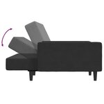 vidaXL Canapé-lit à 2 places avec repose-pied noir velours