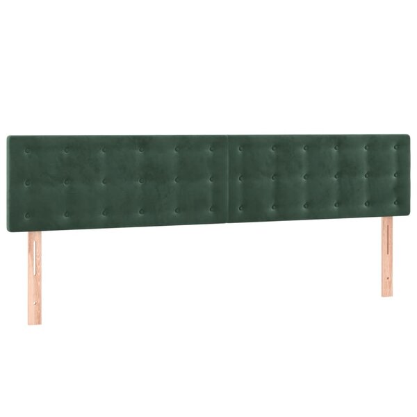 vidaXL Têtes de lit 2 Pièces Vert foncé 100x5x78/88 cm Velours