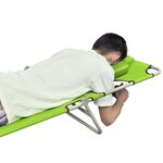 vidaXL Chaise longue avec coussin de tête Acier enduit de poudre Vert