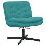 vidaXL Fauteuil relaxant pivotant Turquoise 63 x 75 x 76 cm Velours