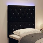vidaXL Tête de lit LED avec des lumières à LED Noir 80 cm Polyester